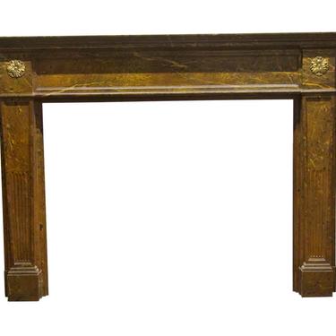 Antique Wooden Regency Mantel with Faux Marble Look