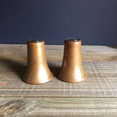 Mid Century Copper Salt and Pepper Shakers 