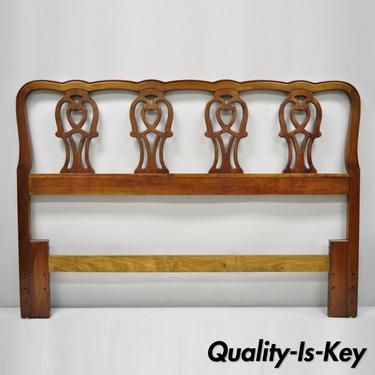 Vintage Thomasville Cherry Wood Queen Full Chippendale Bed Headboard