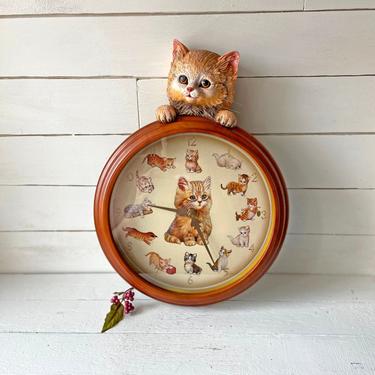 Vintage Cat Clock, Elvis for All Time Wall Clock, The Bradford Edition | Kitschy, Retro Cat Wall Clock, Cat Collector, Perfect Gift 