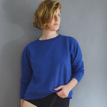 Everyday Crew Neck in Blue |  cotton sweatshirt | 1990s pullover | medium 