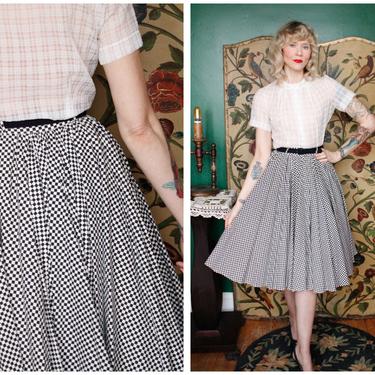 1950s Blouse // Sheer Nylon Windowpane Blouse // vintage 50s blouse 