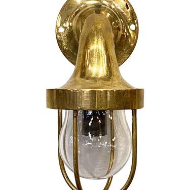 Petite Bronze Nautical Sconce with Bubble Glass