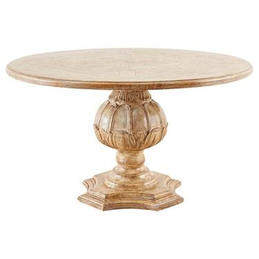 Italian Oak Neoclassical Round Dining or Centre Table by ErinLaneEstate