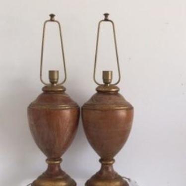 Pair of Italian Wood Urn lamps