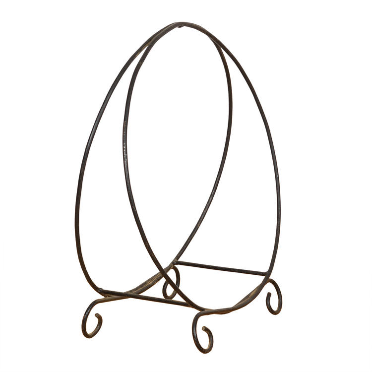 Iron Double-Hooped Basket-shaped Magazine \/ Log Holder