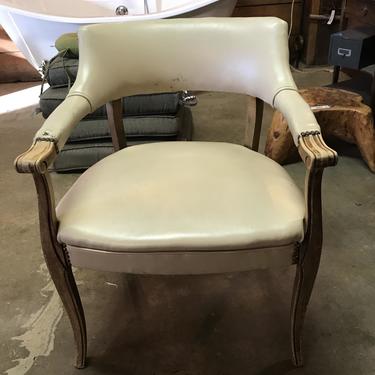White leather barrel Chair