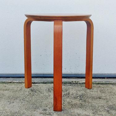 Vintage Danish Modern Teak Stackable Stool Table 