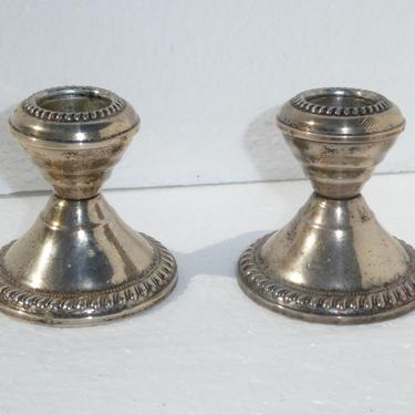 Pair of Vintage Weighted Sterling Silver Candle Holders 