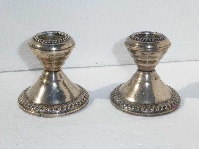Pair of Vintage Weighted Sterling Silver Candle Holders 