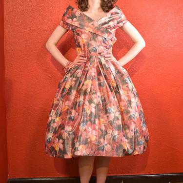 1950s Suzy Perette Designer Fit and Flare Dress 