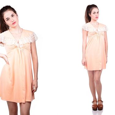 Vintage Orange Cream Dress With Lace Detail SM-Med 