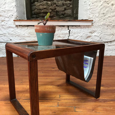 Mid century end table danish modern end table mid century glass top end table 