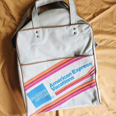 American Express Travel Bag, retro American Express bag, vintage shoulder bag, tourism bag 