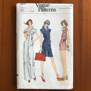 1970s glam jumpsuit sewing pattern DIY vintage Vogue uncut 10 S 