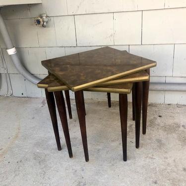 Midcentury Stacking Table Trio