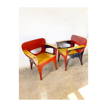 Pair of Puzzle Chairs by David Kawecki 