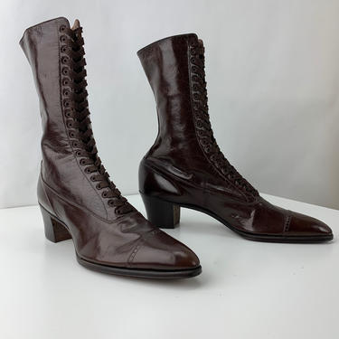 Authentic 1910-1920 Edwardian High Top Boots - Lace Ups - Vintage Dead Stock - Never Worn - Women's 6-1/2 to 7 Narrow 