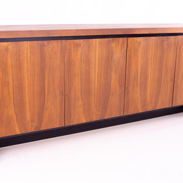 Milo Baughman for Dillingham Mid Century Bookmatched Walnut Sideboard Buffet Credenza - mcm 