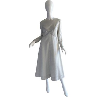 60s Wedding Party Dress / Vintage Brocade Metallic Dress / 1960s Mod Swing Dress 
