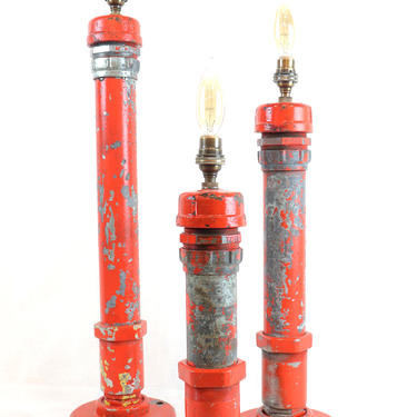 Industrial Orange Pipe Candle Stick Light | Small