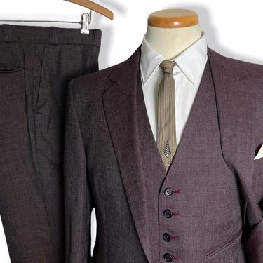 Vintage ALEXANDRE Wool Flannel 3pc Pinstripe Suit ~ 38 to 40 R ~ vest / waistcoat ~ pants / jacket / sport coat ~ Bespoke / Custom Made 