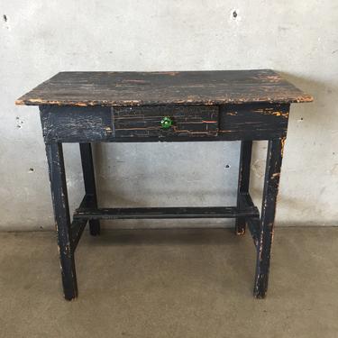 Vintage Rustic Black Side Table