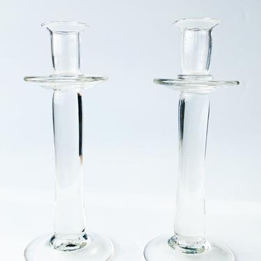 Crystal Clear Glass Candle Holders