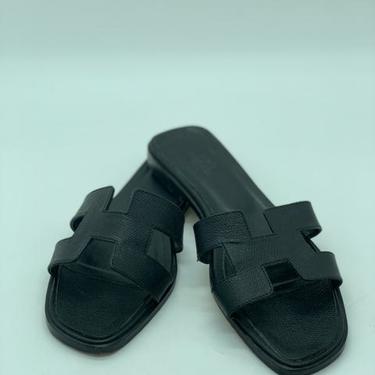 Hermes Shoe Size 38 Black Sandals