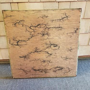 Vintage Card Table with Wood Burn Application 29" by 29" W and 26" H