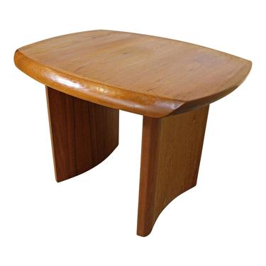 Mid-Century Side Table, Danish Modern, Sculpted Teak Side/End Table w/ Curved Legs 