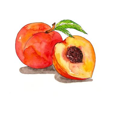Peaches Watercolor Art Print