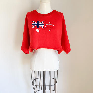 Vintage 1980s Australia Cropped Souvenir Sweatshirt / XL / one size fits many 