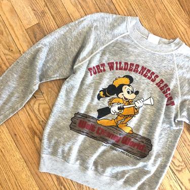 Fort Wilderness Resort Walt Disney World Mickey Mouse Sweatshirt // vintage sweater t-shirt boho tee t shirt cotton top 70s 80s grey // O/S by FenixVintage