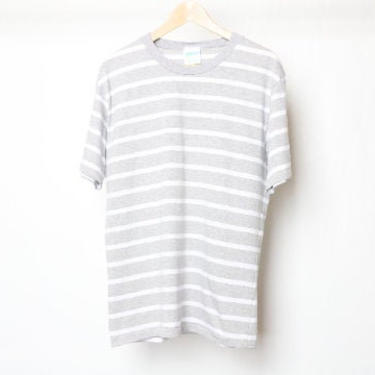 vintage SKATER 1990s heather grey and white RINGER vintage striped grunge t-shirt -- size small 