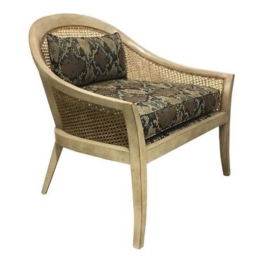 Currey & Co. Modern Cane Scoop Lounge Chair