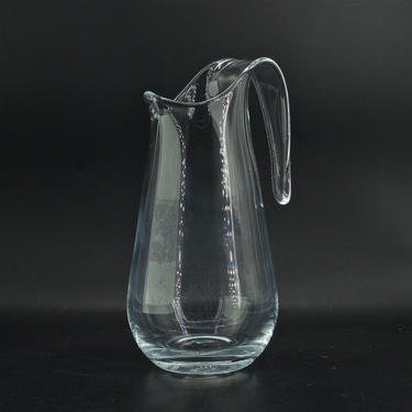 Scandinavian Art Glass Pitcher Vintage Mid-Century Modern 