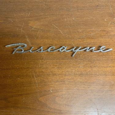 Vintage Chevrolet Biscayne Car Fender Emblem Nameplate 