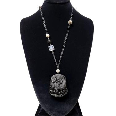 Black Dragon Pendant Necklace 