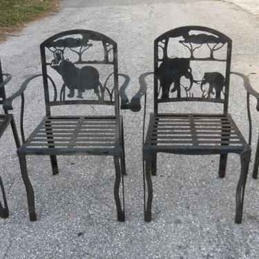 Patio Armchairs With The Four Big Game Animals of Africa. 
