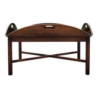 Statton Furniture Oxford Cherry Chippendale Style Butlers Tray Coffee Table 