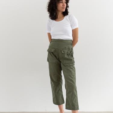 Vintage 24 25 26 Waist Cargo Army Pants | Ripstop Cotton Poplin Fatigues | Military lady Trousers | XS | 