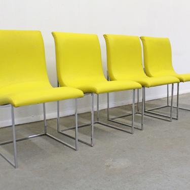 Milo Baughman Thayer Coggin Mid-Century Modern Chrome Dining Chairs-Set of 4 