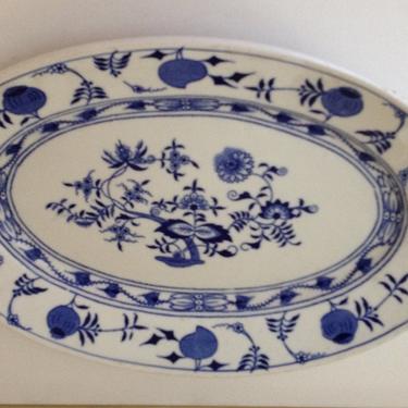 Antique Blue Onion Platter Parmelee Dohrman Co. of Los Angeles- Early 1900's-14&amp;quot; 