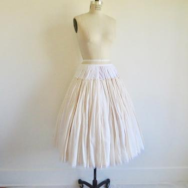 Gregory Parkinson Ivory Creme Cotton Gauze Multi Layer Full Sweep Skirt Designer Fashion Bridal Wedding Spring Summer Size 6 