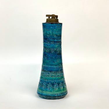 Bitossi Rimini Blue Ceramic Lighter by Aldo Londi 