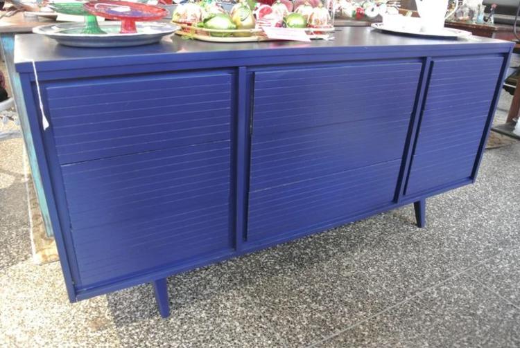 Nine drawer vibrant blue dresser. $595