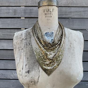 *Whiting and Davis Gold Bib Necklace*