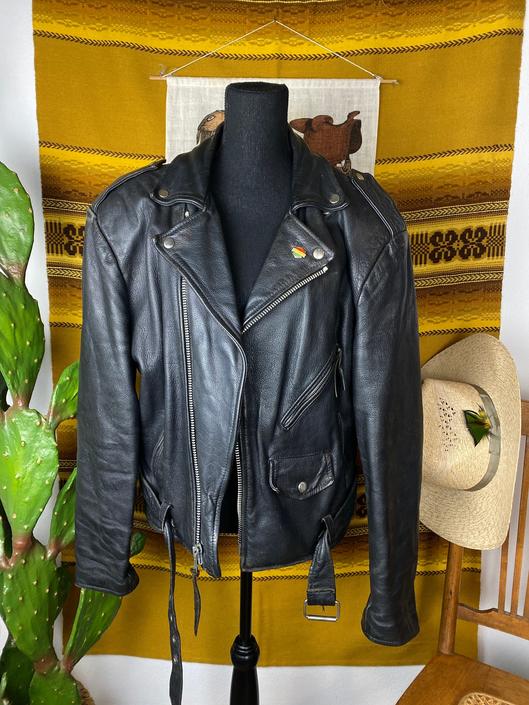 Men's Vintage Desert Biker Leather Jacket 