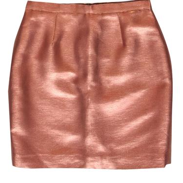 Reiss - Rose Gold Metallic Textured Miniskirt Sz 8